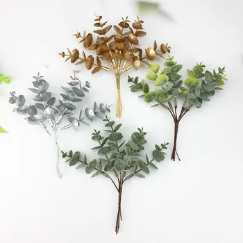 Kunstlik taimed plastikust eukalüpti lehed diy pulm dekoratiivsed lilled näputöö sõle home decor jõulud vanik