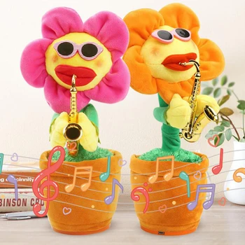 Kuum peluche lummavat lille päevalilled müüa elektriline mänguasi, saab laulda ja tantsida, saksofon päevalille palus mänguasjad lastele