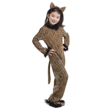Lapsed Laps Loomade Metsik Leopard Cosplay Kostüüm Tüdrukute Fantasia Halloween Purim Karneval Mardi Gras Pool Kombekas