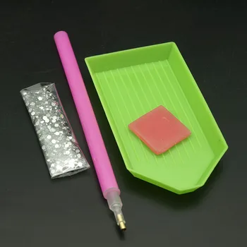Lihtne Küünte 4tk/komplekt Nail Art Kive Korjates Pick Up Tool Pen + Savi + Roog korja Pen Helmed Kalliskivid Nail art komplektid