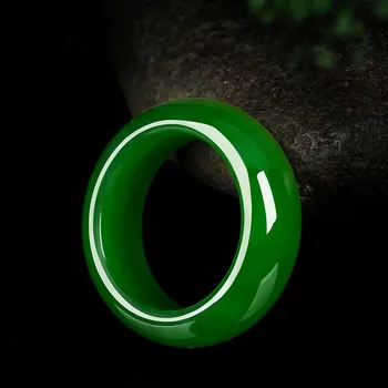 Looduslik Roheline Jade Kivi Ring Hiina Käsitsi Nikerdatud Võlu Featured Ehted Mood Tarvikud Amulett Meeste Naiste Õnnelik Kingitused