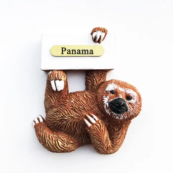 Loominguline laiskus reisi külmkapi magnetid Panama Ameerika loomad magnetilise luku magnet kingitused