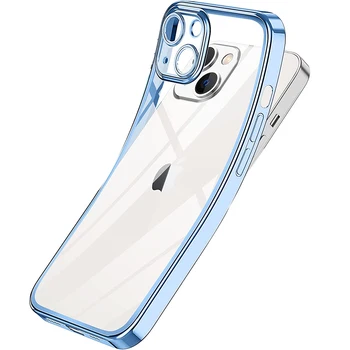 Luksus Katmine Silikoon Soft Case For iPhone 14 Pluss 13 12 11 Pro Max SE 2020 2022 Selge, Ultra Õhuke Läbipaistev tagakaane Coque