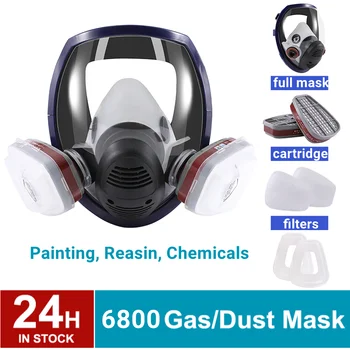 Maali Gaasi Mask Respiraatorit 6800 koos Filtrid Claris Suur View Full Kaitsva Ekraani Kapuutsiga Keemiline Orgaanilised Gaasid