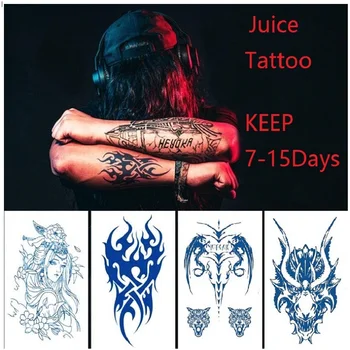 Mahla Tint Kestev Veekindel Tätoveering Kleebised Hoida 7-15 Päeva Lahe Disain Mees Ja Naised Dragon Talje Body Art Realistlik Tattoo
