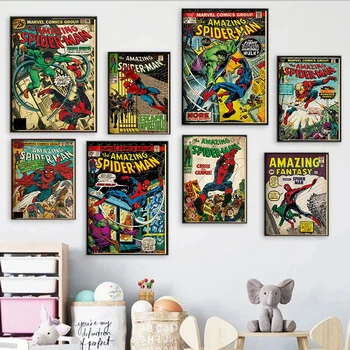 Marvel Spiderman Koomiksid Lõuend Maalid Superkangelane Iseloomu Plakatid ja Pildid Seina Art Pilt Elavad Lapsed, Kodu Kaunistamine