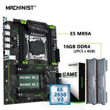 MASINIST MR9A 1.0 Emaplaadi LGA-2011-3 Komplekt Komplekt Koos Xeon E5 2650 V3 CPU + 16 GB(2*8G) DDR4 RAM Combo USB 3.0 NVME M. 2
