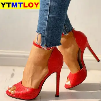 Naiste Sandaalid T-Rihm Kõrged Kontsad Chaussures Femme Seksikas Strippar Kingad 2020 Uue Peep Varba Suvel Emane Kollane Must Punane Valge
