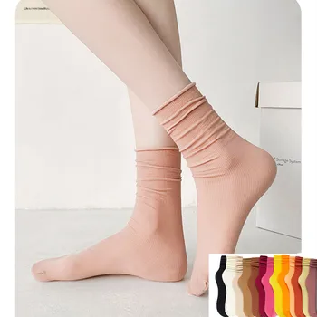 Naiste sukad-sokid põlvikud keskmise velvet sukad korea puhta värvi nailon sukad kevadel/suvel hingav tüdrukute sokid