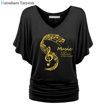 Naiste T-Särgid Suvel Muusika On Meditsiin Meeles Prindi Tshirt Vabaaja Puuvillane T-särk Camisetas Femme Tshirs Dames