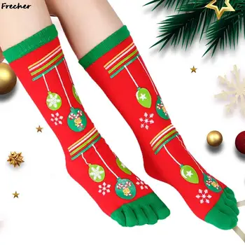 Naljakas, 5 Sõrme Sokid Jõulud Uue Aasta Pidu Puuvillased Pikad Sokid Meestele, Naistele, Cosplay Kostüüm Talvel Armas Sokken Cartoon 1 Paar