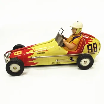 [Naljakas] Täiskasvanud Kollektsioon Retro likvideerida mänguasi Metallist Tina Vintage autod, Nr 98 F1 võidusõiduauto Mehaaniline Kellavärk mänguasi arvandmed
