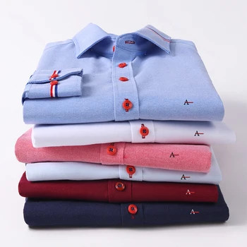 Novo 2022 Puuvill camisa para homens camisas casuais masculino bolso regulaarselt-ajuste botão-paraho baixo camisa do homem de trabal