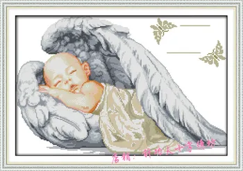 Näputöö,ristpistes,Set Tikkimine komplekt, Baby Angel sünnitunnistus Mustrit Lugedes Cross-Stitch,Scenic Õmblusmasinate Komplekt