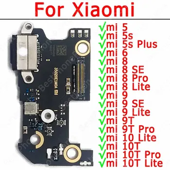 Originaal Aku Port Xiaomi Mi 9T 9 SE 8 Lite 6 5 5S Pluss 10T Pro 10 Eest Juhatuse Plaat, Usb-Pistik Pcb Dokk Varuosad