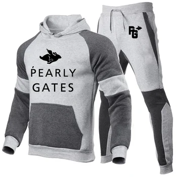 Pearly Gates Uued Vabaaja Mees Seab Kevad Sügis Meeste Hupparit + Püksid, Kaks-Töö Tracksuit Trendikas Spordirõivad Pullover Hoody