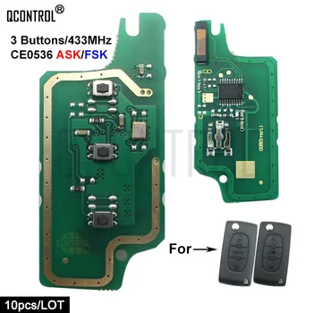 QCONTROL Remote Key Electronic Circuit Board Peugeot 207 208 307 308 408 CE0536 KÜSIDA/FSK Signaali 3 nööpi