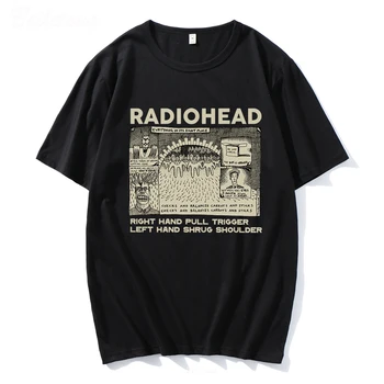 Radiohead T-Särk Meestele Naljakas Retro Pildid Lahti Hingav Tops 100% Puuvillane Unisex T-särgid Indie Rock Bänd, Muusika, Tees mehed Tops