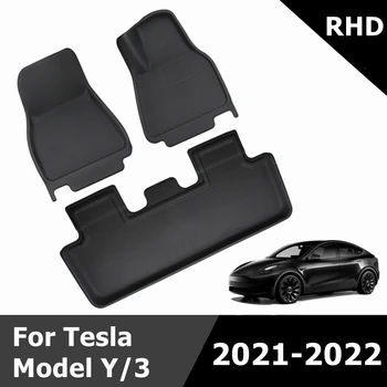 RHD Auto Põranda Matid Tesla Model Y Mudel 3 2022-2021 Lasti Pagasiruumi Matid Veekindel Kõik-Ilm Vastupidav XPE Korruse Vooderdus