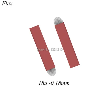 Roos Punane U18 Tätoveering Nõelad 0.18 mm, U-Kuju 18 Sõrmed Microblading Käsitsi Nõelad Tera Tätoveering Pliiats