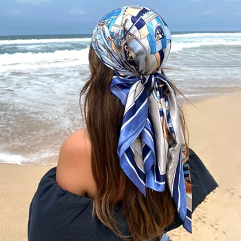 Sall Scarftop Headwraps Naiste Vintage Neli Aastaaega Juuksed Scarve 90*90cm Hijab Foulard Iuxe Sall Femme Headscarf