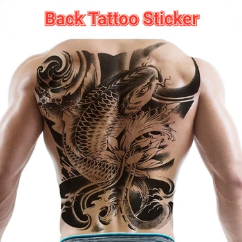 Suur Ajutine Tätoveering Meeste Tätoveering Body Art Täielikult Tagasi Seksikas Tattoo Kleebis Lion King Tiger Dragon Tattoo Designs Veekindel