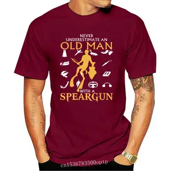 Tee Mehed Uudsus Loosung T-särk - ära Kunagi Alahinda Vana Mees Speargun Meeste Lühikese Varrukaga T-särk