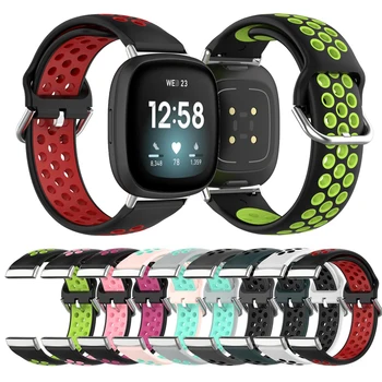 Topelt Värvi Pehmest silikoonist asendamine Watchband Jaoks fitbit Vastupidi 3/Mõttes smart watch käevõru fitbit Versa3 ansamblid Tarvik