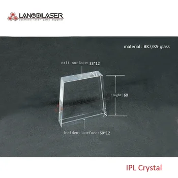 Trapetsikujulise Valguse suunamiseks 60*12+ 33*12 / Kõrgus 60mm / IPL ja Laser Light Guide Kristall