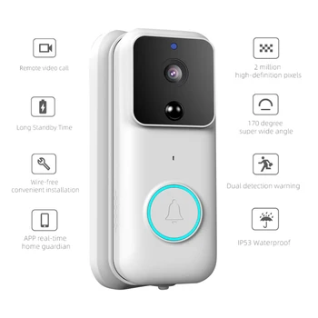 Turvalisus IP-Intercom Video Uksekell-Motion Detect WiFi Visuaalne Ukse Telefoni Kaamera Traadita Veekindel Väljas Smart Home Ekraan