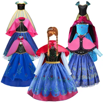 Tüdrukud Elsa Kleit Snow Queen 2 Karneval Halloween Pool Cosplay Printsess Kostüüm Lapse Elza Anna Kleit Üles Fantasia Fancy Kleidid
