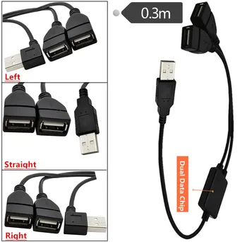 USB 2.0 A 1 mees 2 Dual USB-Emane Andmed Hub Power Adapter Y Splitter Laadimine USB Power Cable Juhe pikendusjuhe
