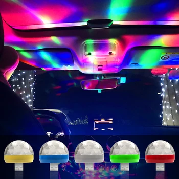 USB Crystal Magic Ball Light Akrüül Sfääriline LED Auto Atmosfääri Lambid Karaoke Pidu Kaasaskantav Apple Android Värviline Laser Lamp