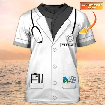 Uusim Suve Mood Meeste T-särk Õde Arsti Isikupärastatud Nimi 3D Trükitud t-särk Unisex Vabaaja Tshirt Õde Ühtne DW100