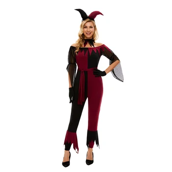 Uute Tulijate Joker Kostüüm Täiskasvanud Naised Halloweeni Karneval Pool Kloun Cosplay Kostüüm Kleit Üles