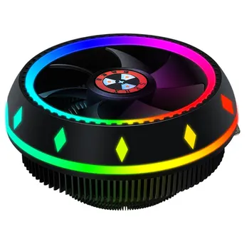 Vaikne RGB LED Õhu CPU Jahuti Ventilaator Lauaarvuti Heatsink Radiato Värvikas Jahutuse Intel 115X AMD 10x10x2.5cm