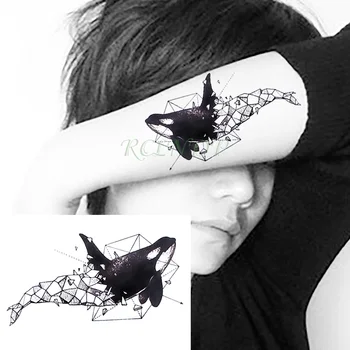 Veekindel Ajutine Tätoveering vaalhai dolphin paberi voltimise kunsti tatto kleebised flash tätoveering võltsitud tätoveeringud tüdruk naiste kid