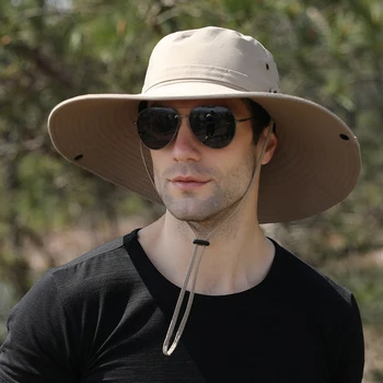Veekindlad Ämbrid Müts Meestele Suvel UV Kaitse Päikese Müts Pikk Lai Nokk Boonie Mütsid Mees Väljas Matkamine Kalapüük Kork