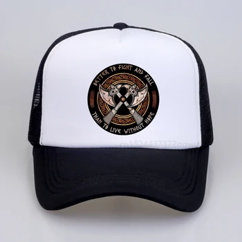 viimane Viking sümbol trükitud Baseball Cap meeste suvel Hingav võrgusilma Aednik müts mehed Viking Battleaxes snapback mütsid luu