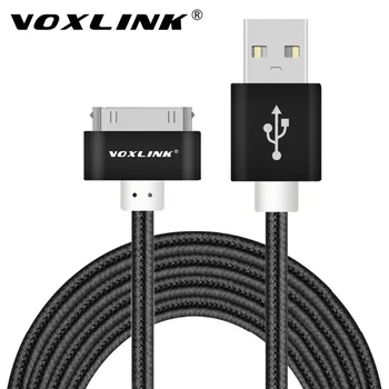 VOXLINK USB-Kaabel 1m 2m 3m Nailonist Punutud Traat Liini 30 pin Metallist pistik Sünkroniseerida Andmeid USB Laadija Kaabel iphone 4 4S, 3GS, iPad 1 2 3