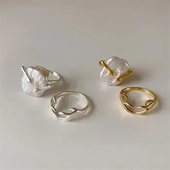 Vähemus Disain Metallist Käed Omaks Rõngad Elegantne Pearl Inkrusteeritud Kallistada sõrmustes Temperament High-end Avatud Rõngad