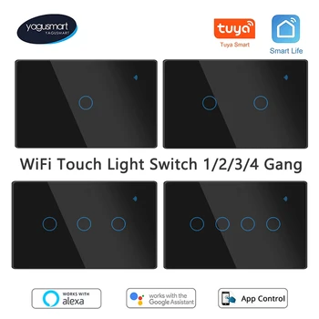 Yagusmart Tuya Smart Switch WiFi Seina Valguse Lüliti Neutraalne Vaja Alexa Google ' i Kodu Smart Elu APP hääljuhtimine 1/2/3/4 Gang
