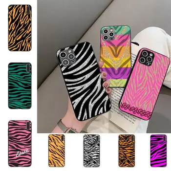 Zebra Print Telefon Case for iPhone 11 12 13 Mini Pro Max 8 7 6 6S Pluss X 5 SE 2020 XR, XS Funda Juhul