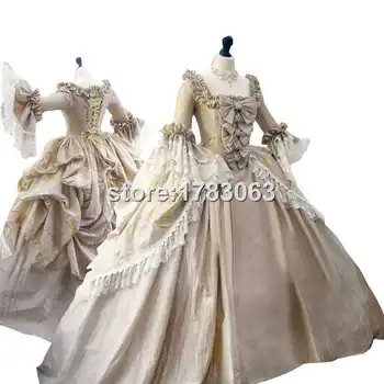Ülim Rokokoo Marie Antoinette Kleit Koloonia gruusia 18. Sajandi Täielikult Eemaldatud Autentne Rind Kleit